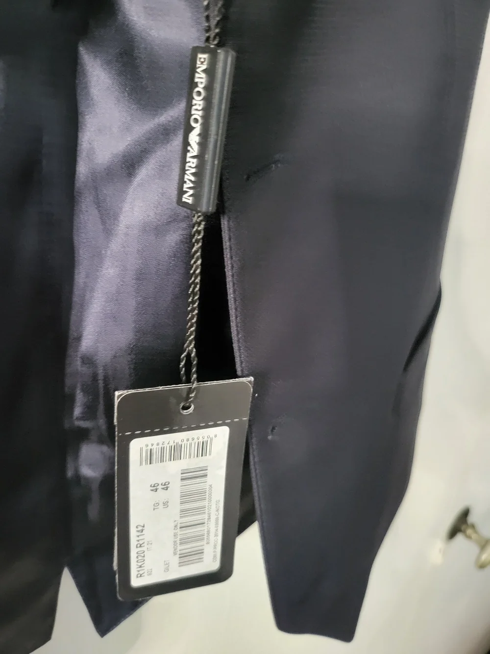 Emporio Armani Dark Navy Satin-Lined vest